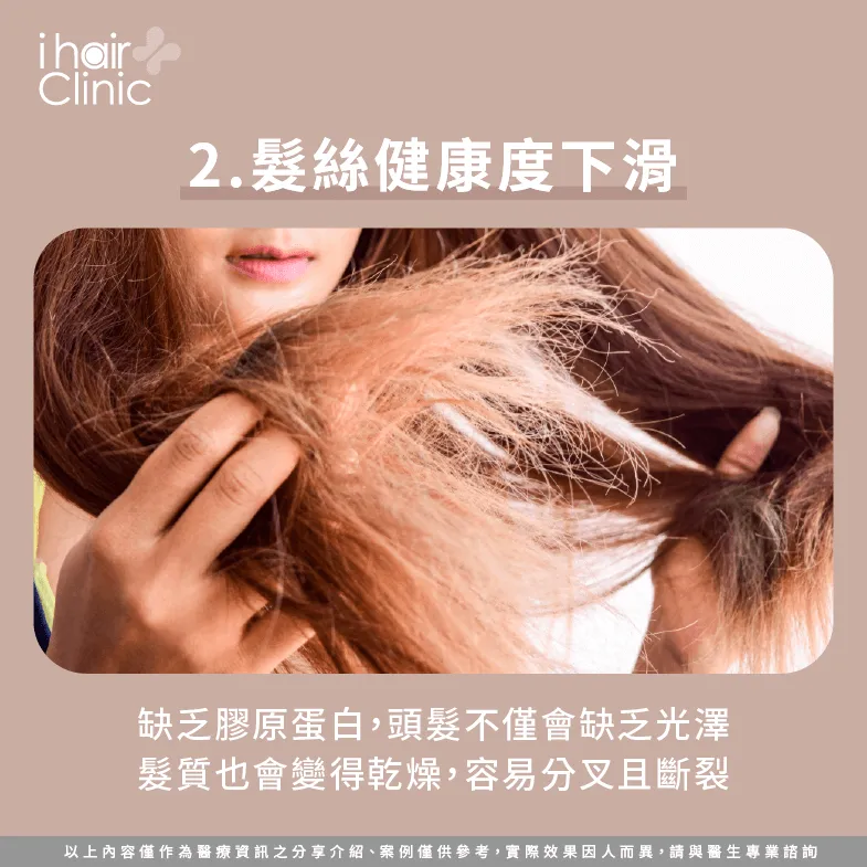 髮絲缺乏膠原蛋白會變得乾燥且易斷裂-掉髮 膠原蛋白