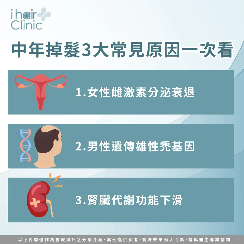 3大中年掉髮常見原因分析-中年掉髮原因