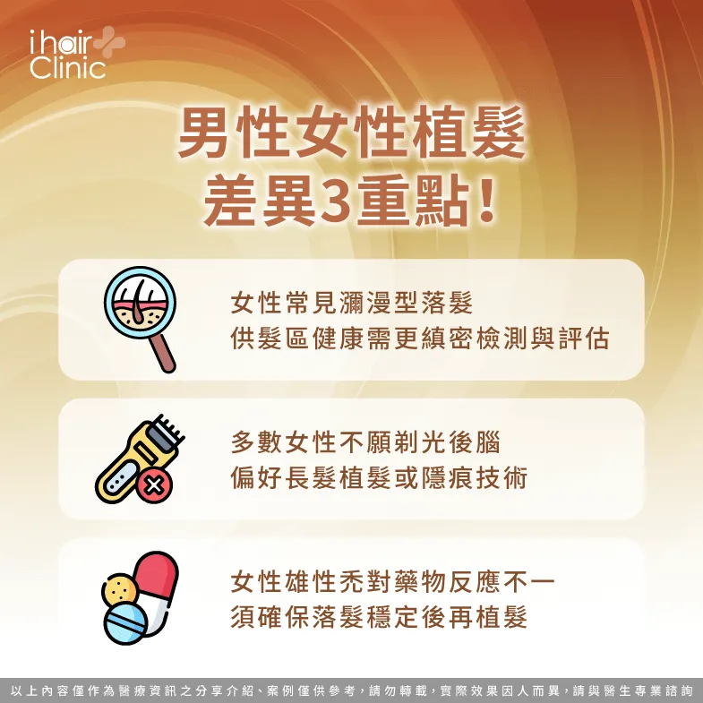 男性女性植髮差異3重點-男性 女性 植髮 差異