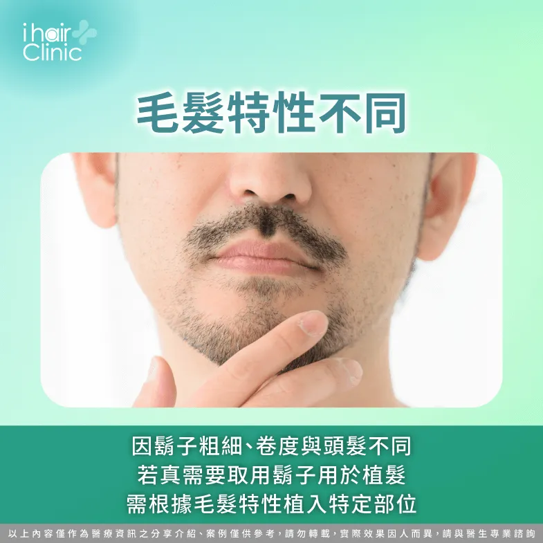 鬍子與頭髮生長特性不同-植髮可以鬍子嗎