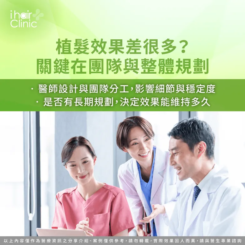 植髮團隊與整體規劃-植髮效果 差異