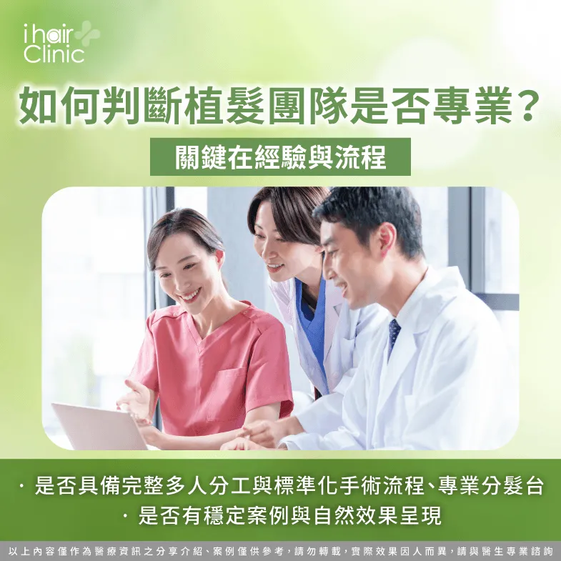 如何判斷植髮團隊專業度,可以從流程標準與案例評估重點 如何判斷植髮團隊專業-植髮 人數 品質