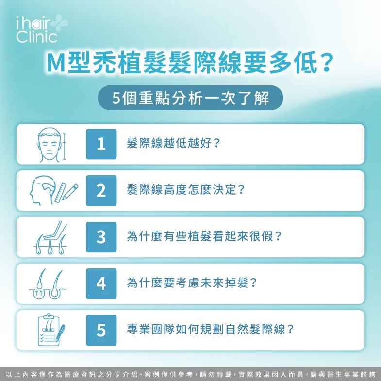 M型禿植髮髮際線要多低?自然設計重點解析 植髮髮際線高度-M型禿植髮髮際線要多低