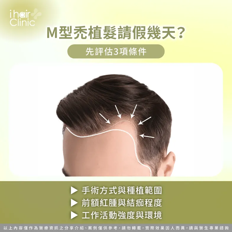 M型禿植髮需要請假幾天?3項恢復條件完整評估 M型禿植髮手術請假-M型禿植髮多久恢復