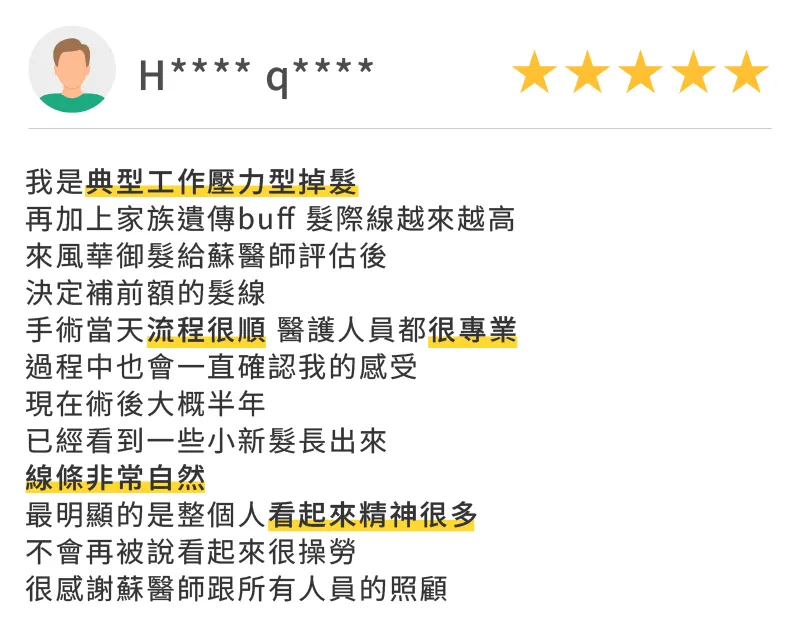 改善壓力掉髮!台北植髮半年長出超自然髮際線 台北ihair植髮評價-台北M型禿植髮推薦
